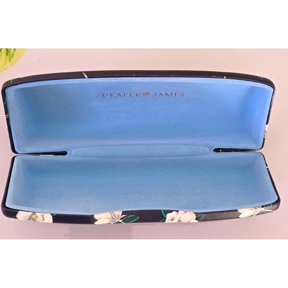 Draper James Navy Floral Hard Shell Glasses Case Eyewear Holder - Picture 2 of 7